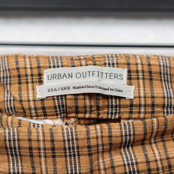 URBAN OUTFFITTERS Mensy Plaid Straight Crop Trouser Pants Academia Twee Hippie 4 - Picture 9 of 11